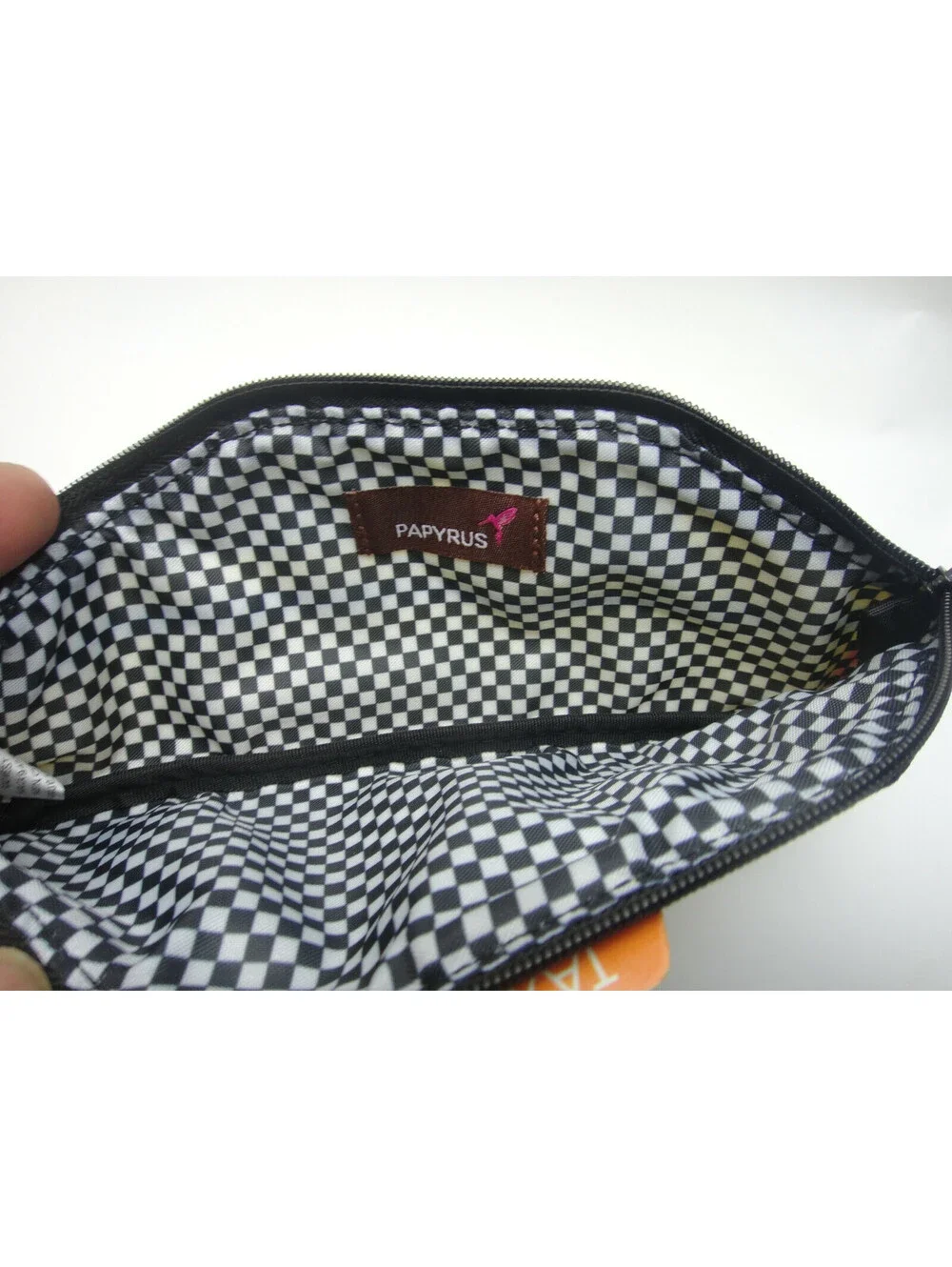 PAPYRUS Small Zip Makeup cosmetic Pencil Pouch City Fare Yellow Taxi